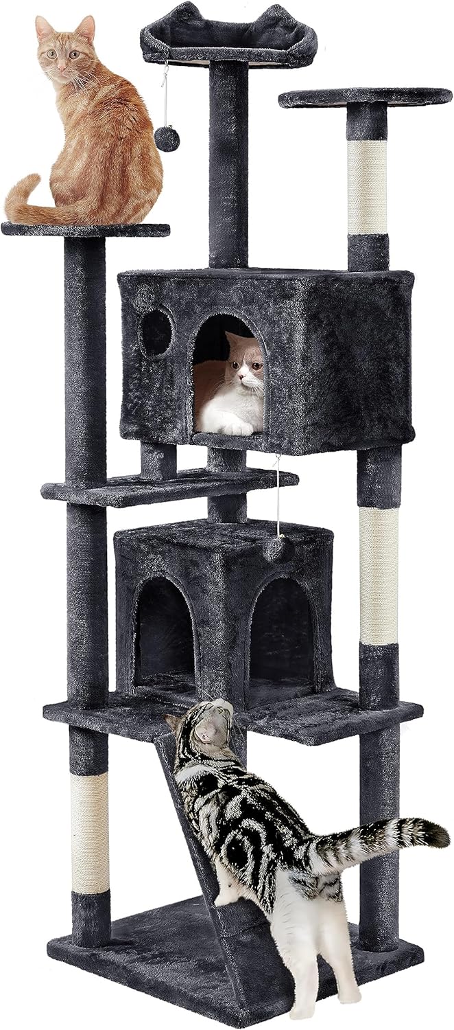 54in Cat Tree Tower Condo Furniture Scratch Post for Kittens Pet House Play