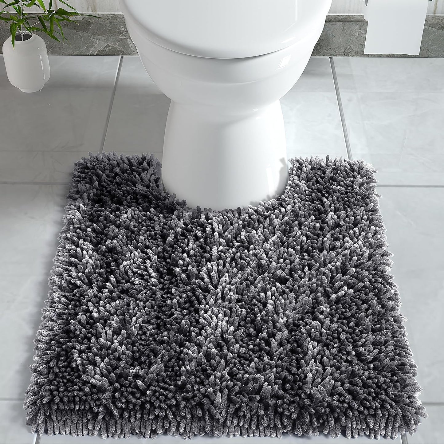 Bath Mats for Bathroom 36 x 24, Soft Shaggy Large Size Water Absorbent Bath Rug, Non-Slip, Machine Washable Quick Dry Shower Rug, Microfiber Thick Mat for Bathroom Floor/Tub, Black