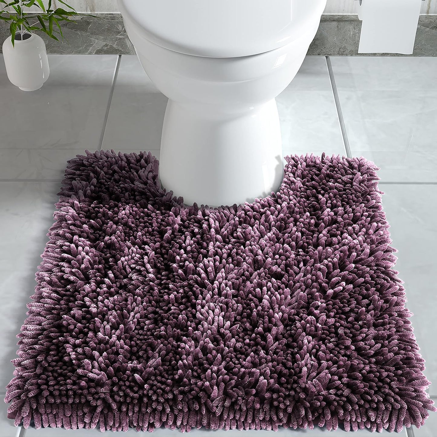Bath Mats for Bathroom 36 x 24, Soft Shaggy Large Size Water Absorbent Bath Rug, Non-Slip, Machine Washable Quick Dry Shower Rug, Microfiber Thick Mat for Bathroom Floor/Tub, Black