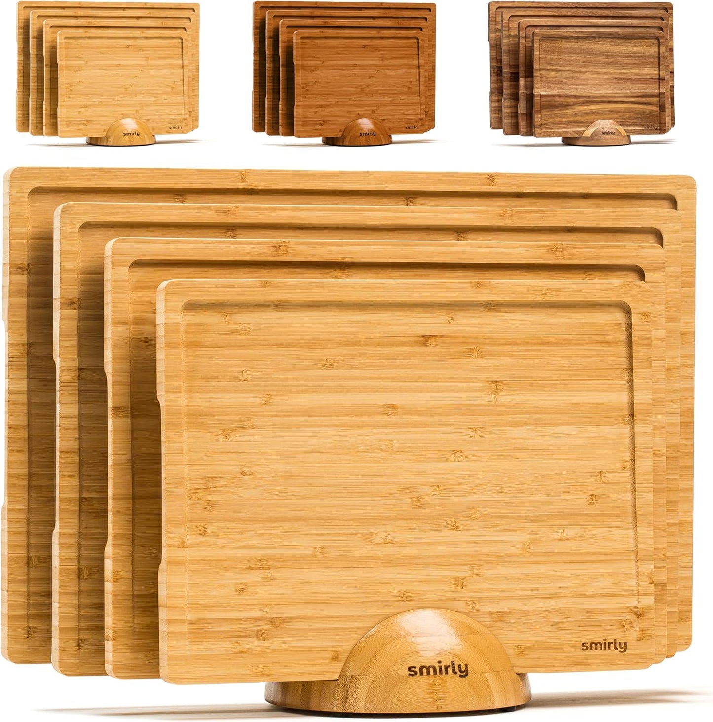 Wooden Cutting Boards For Kitchen Meal Prep & Serving - Bamboo Cutting Board Set with Holder, Charcuterie & Chopping Board, Wooden Cutting Board Set, Kitchen Gadgets