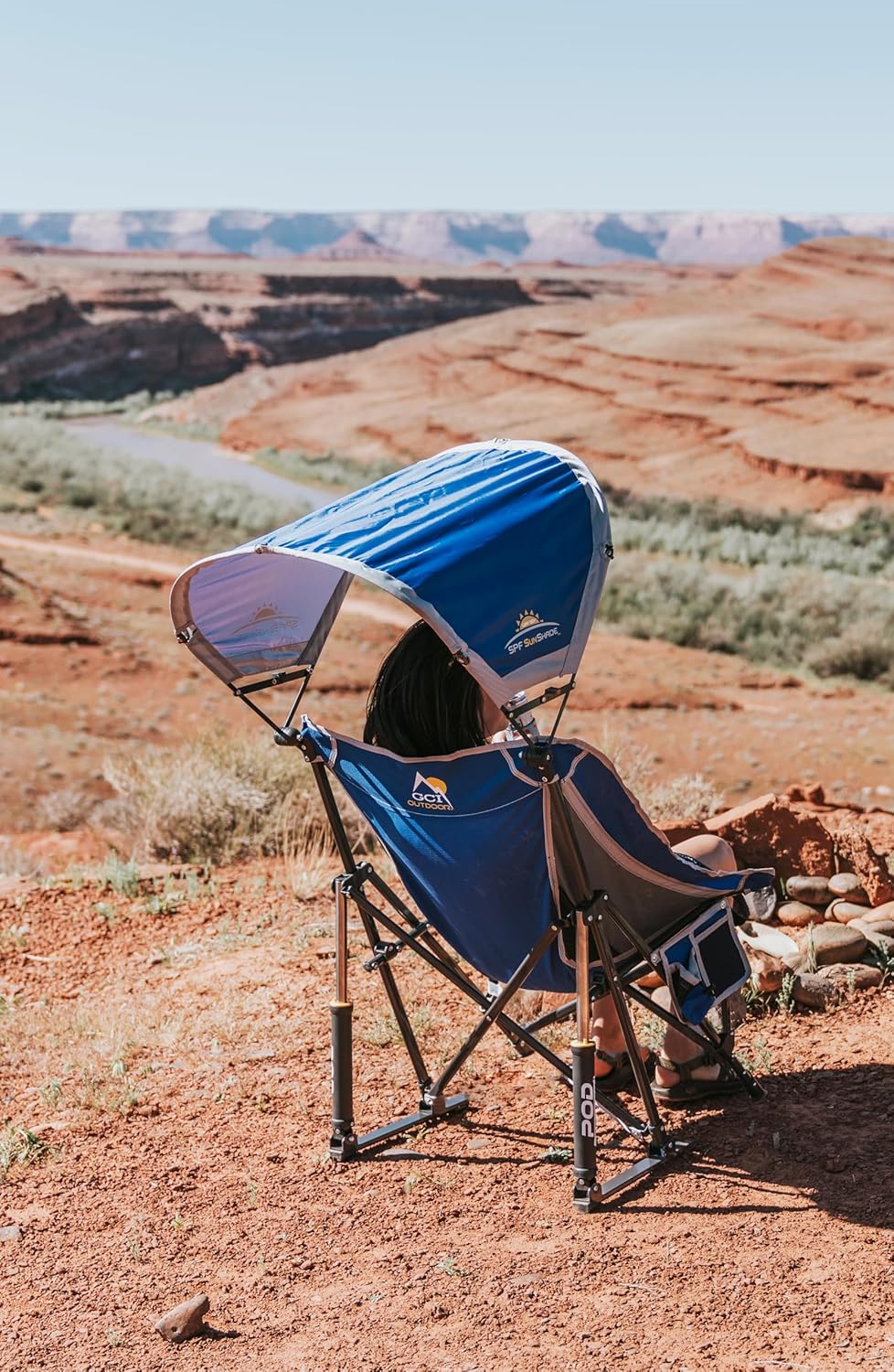 Outdoor Rocking Chair with SunShade Canopy