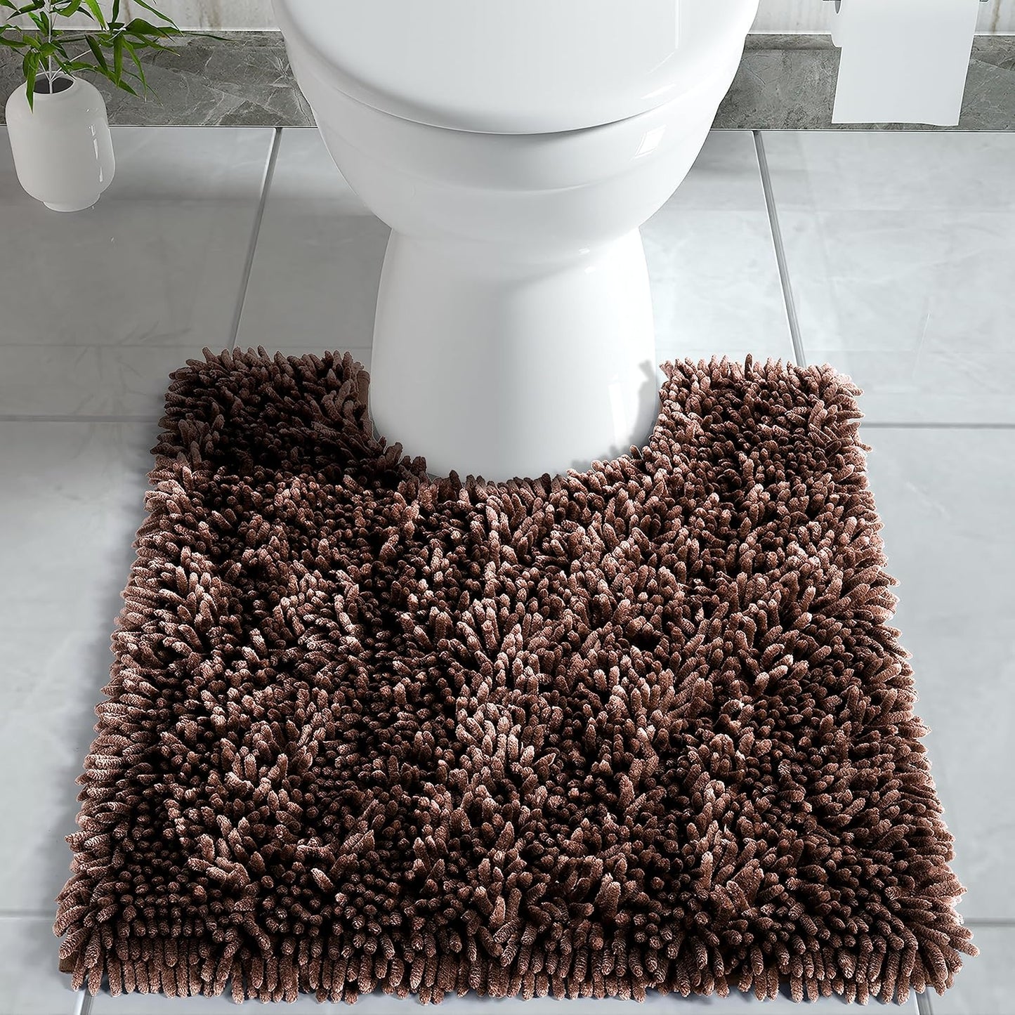 Bath Mats for Bathroom 36 x 24, Soft Shaggy Large Size Water Absorbent Bath Rug, Non-Slip, Machine Washable Quick Dry Shower Rug, Microfiber Thick Mat for Bathroom Floor/Tub, Black