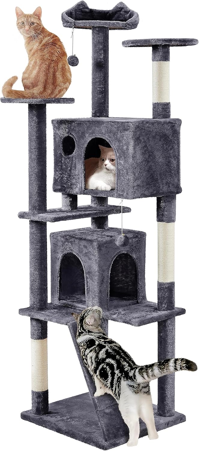 54in Cat Tree Tower Condo Furniture Scratch Post for Kittens Pet House Play
