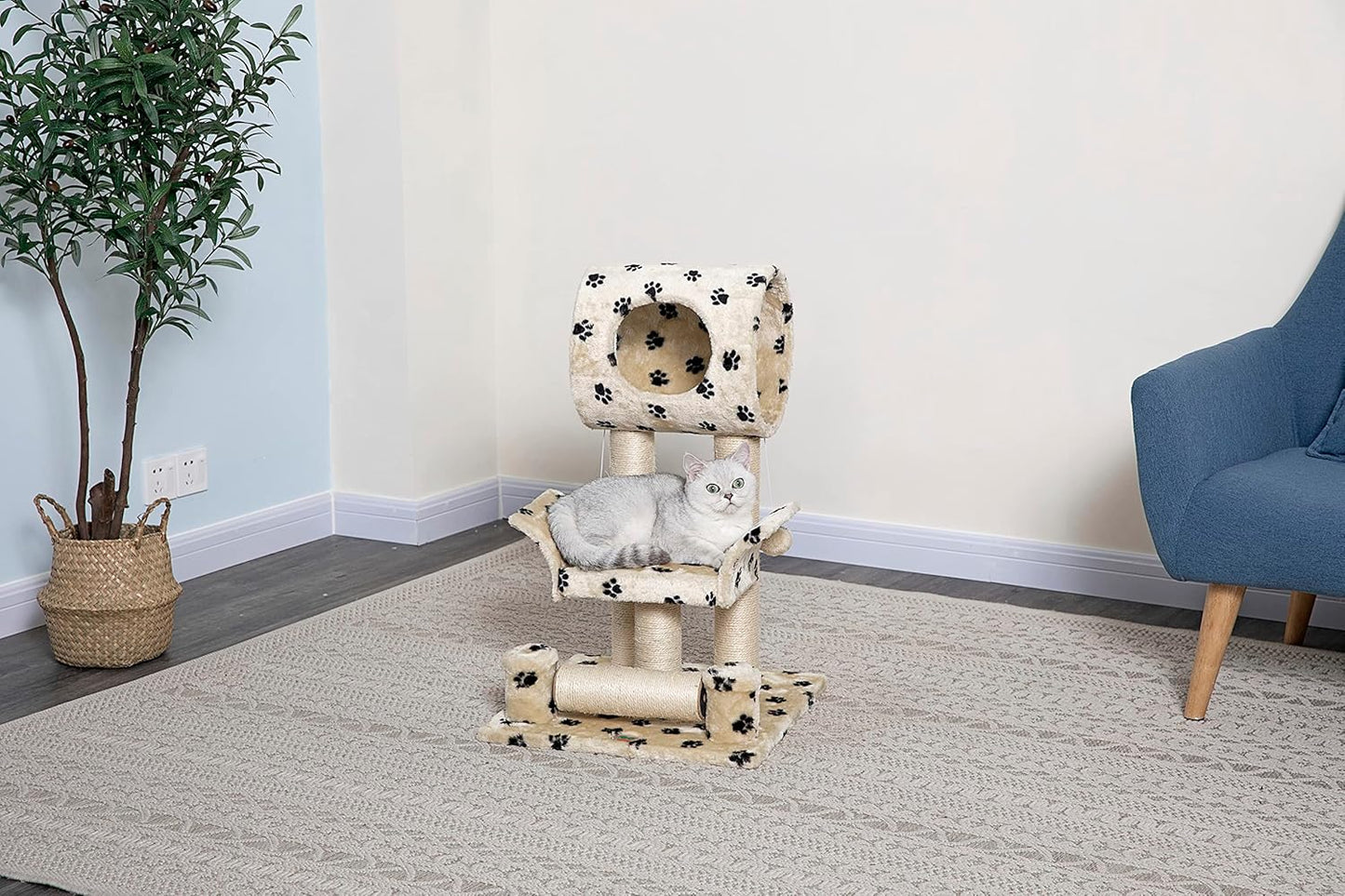 Cat Tree Condo House, 18W x 17.5L x 28H Inches, Leopard